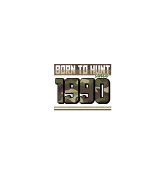 Born to hunt since 1990 model albastru jeanși pe tricou