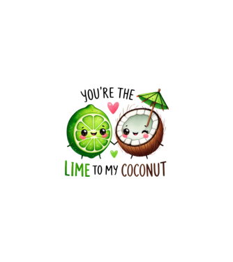 Lime to my Coconut model alb/roșu pe tricou