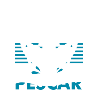 Pescar original model alb pe tricou