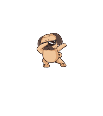 Mops DAB model gri pe tricou