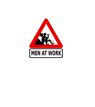 men at work model gri pe tricou
