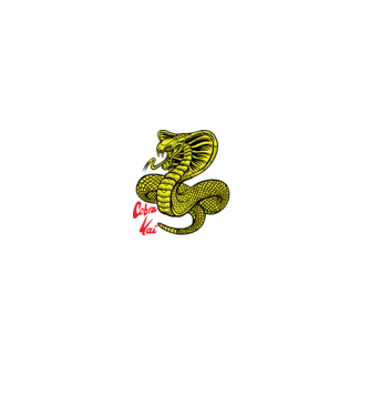 cobra kai logo color model negru pe tricou