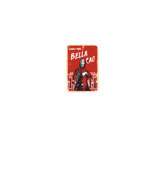 bella ciao poster retro model negru pe tricou
