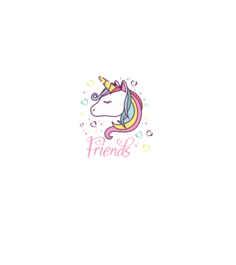 Unicorn Friend model negru pe tricou
