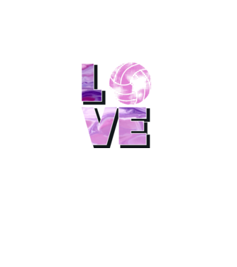Love volleyball model negru pe tricou