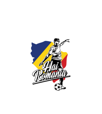 Hai romania fotbal model negru pe tricou