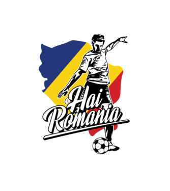 Hai romania fotbal model alb pe tricou