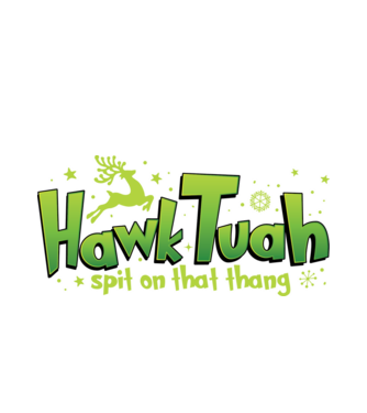 Hawk tuah xmas model alb pe tricou