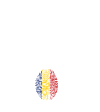 România fingerprint model alb pe tricou
