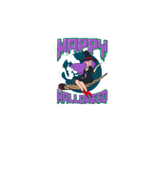 Happy Halloweed model negru pe tricou