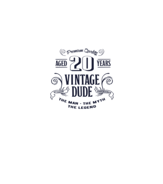 Vintage Dude - 20 model alb pe tricou
