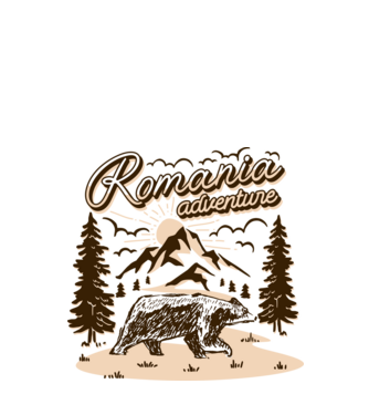 Romania bear adventure model verde de măr pe tricou