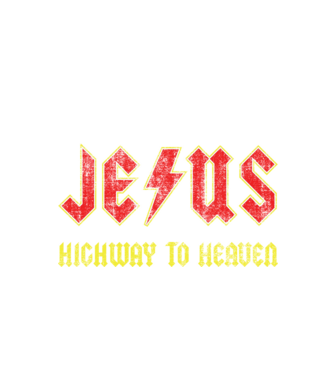 JESUS HIGHWAY TO HEAVEN model negru pe tricou