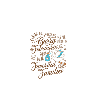Favoritul familiei FEBRUARIE model alb pe tricou