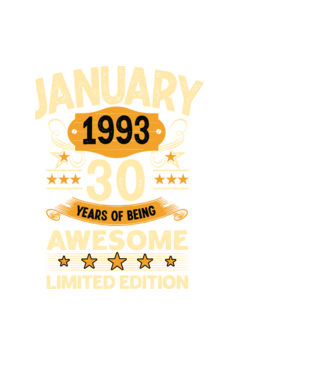 January 1993 30 years of being limited edition model negru pe tricou