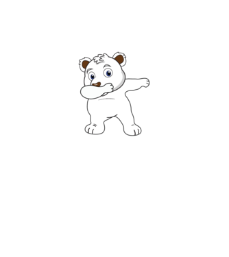 Urs polar DAB model gri pe tricou
