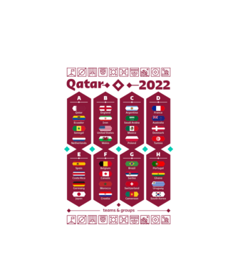 Qatar 2022 teams - groups white model alb pe tricou