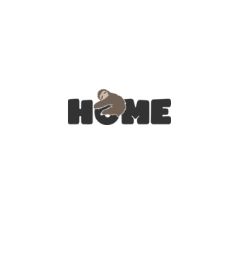 Home Sloth model alb pe tricou