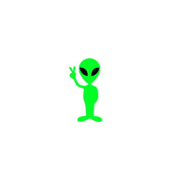 UFO Alien model alb pe tricou