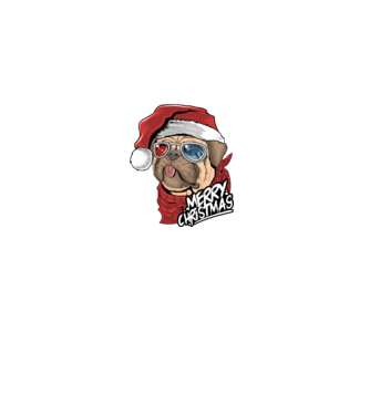 Merry Christmas Mopsz model negru pe tricou