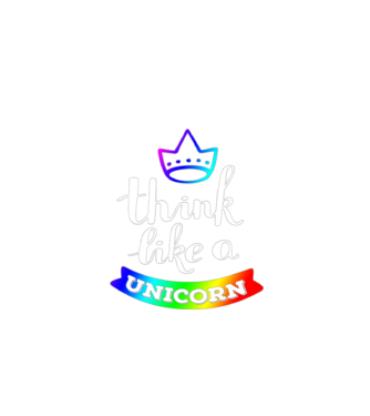 I think like a UNICORN model negru pe tricou