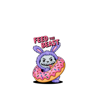 Feed the beast model alb pe tricou
