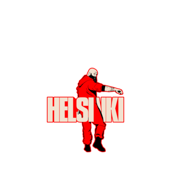 helsinki la casa de papel model negru pe tricou