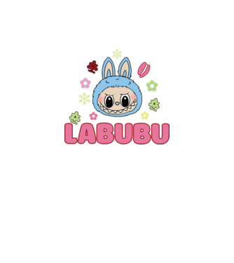 Labubu model negru pe tricou