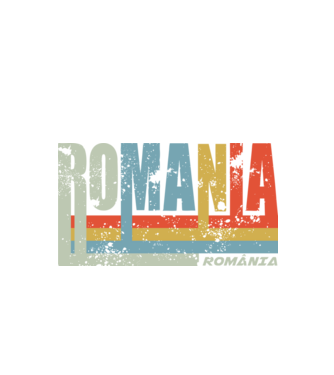 România retro model negru pe tricou