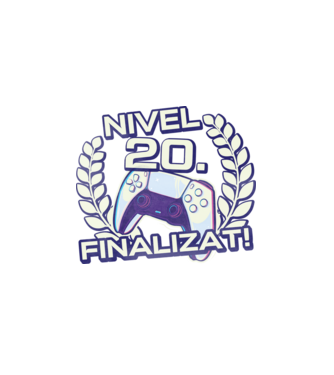 Nivel 20 finalizat! model alb pe tricou