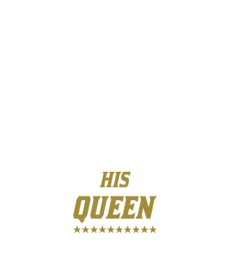 His Queen model negru pe tricou