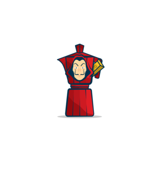 money heist coffee model alb pe tricou