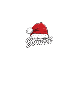 bunică Santa Hat model negru pe tricou