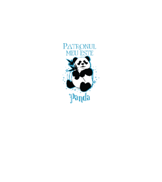 Patronul meu este PANDA model negru pe tricou