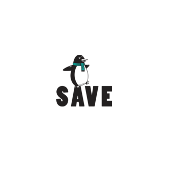 Save penguin model alb pe tricou
