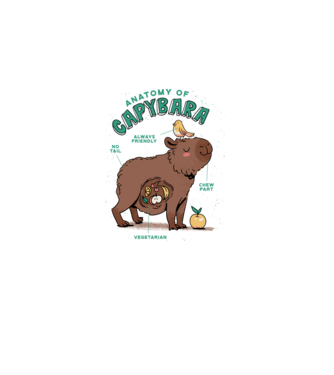 Anatomy of Capybara model alb pe tricou
