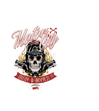 Motor City model alb pe tricou