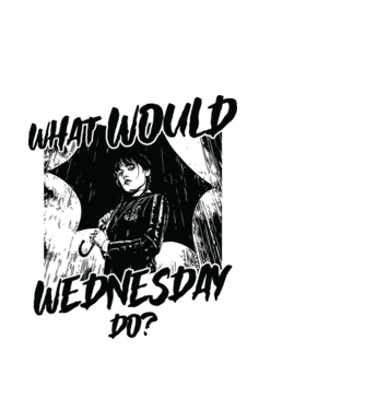  What would Wednesday do model albastru deschis pe tricou
