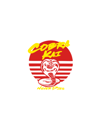 cobra kai sunset logo model negru pe tricou