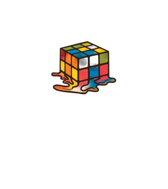 Melted Rubik model negru pe tricou