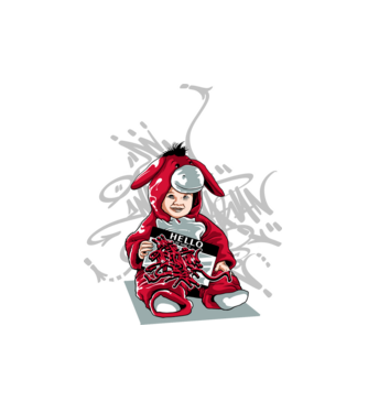 Graffiti model alb pe tricou