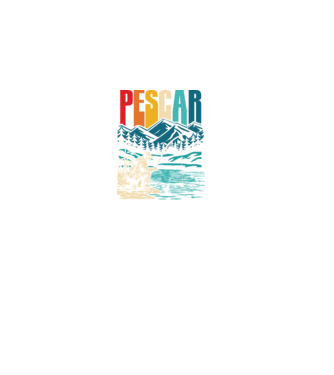 Pescar retro model negru pe tricou