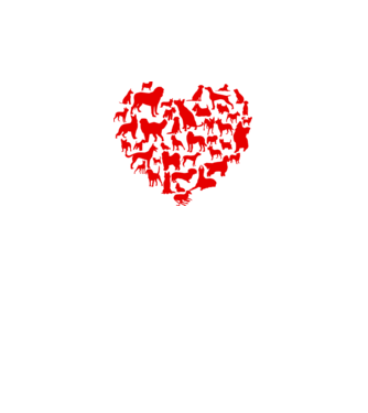 Doggy heart model alb pe tricou