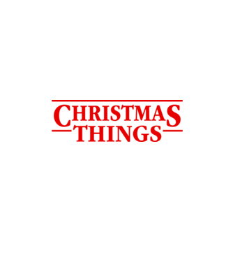 Christmas Things model negru pe tricou