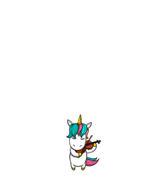 Unicorn Violin model negru pe tricou