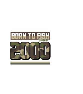 Born to fish since 2000 model negru pe tricou
