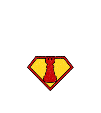 SuperChess turnul de sah model albastru închis pe tricou