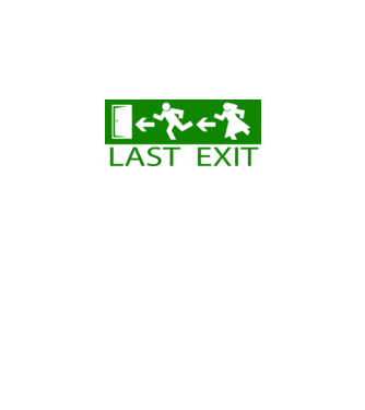 Last Exit model alb pe tricou