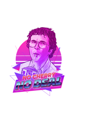 no cherry no deal stranger things model alb pe tricou