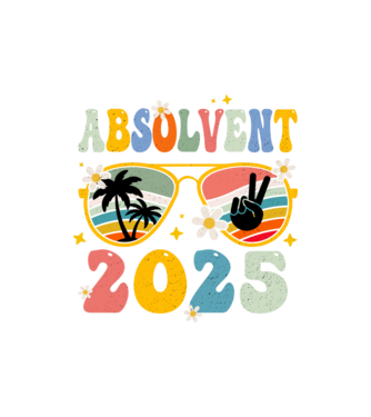 Absolvent 2025 model nisipiu pe tricou